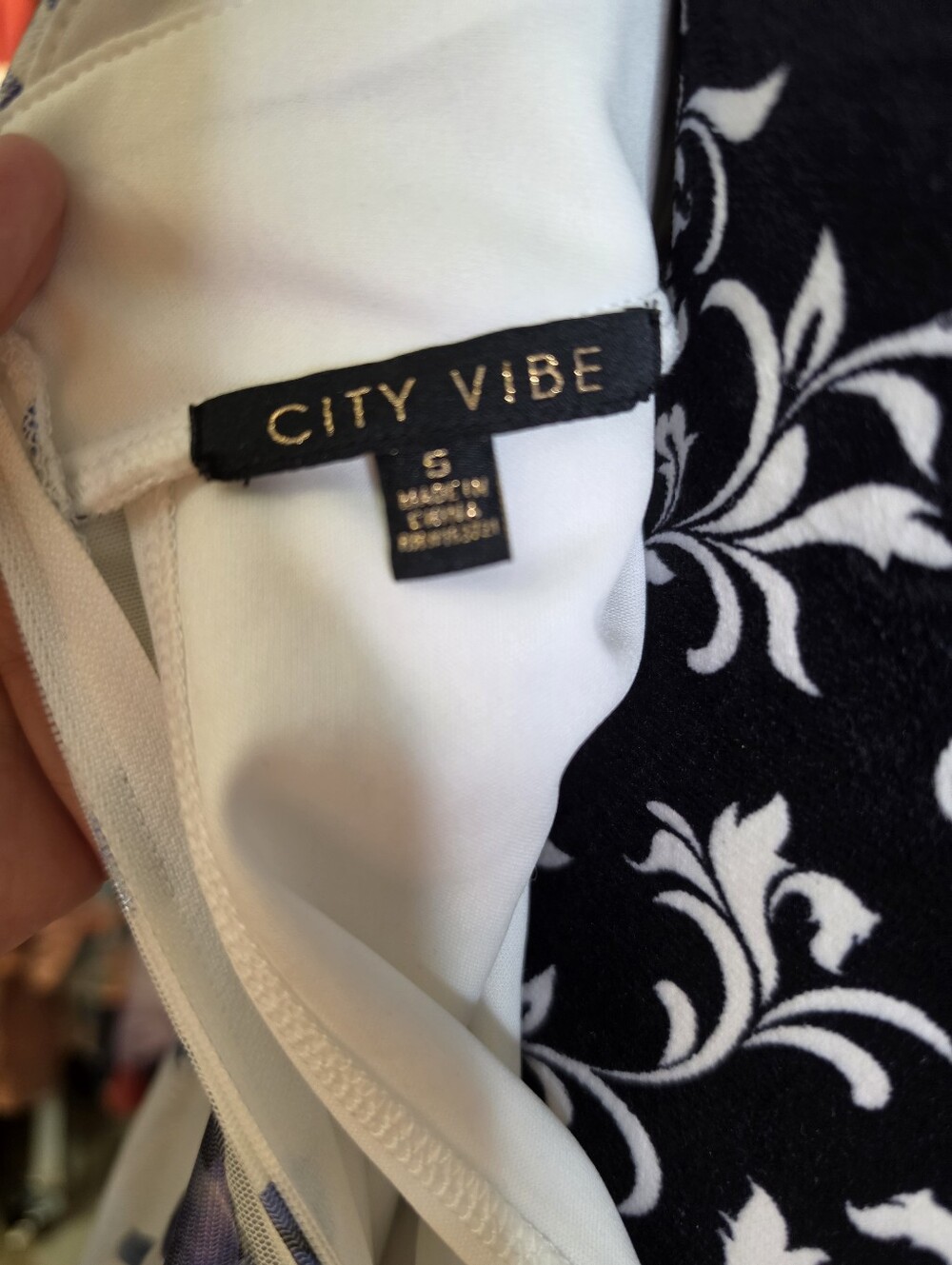 City Vibe Blue White Floral Formal Prom Maxi Dress Size S Pockets - Picture 6 of 6